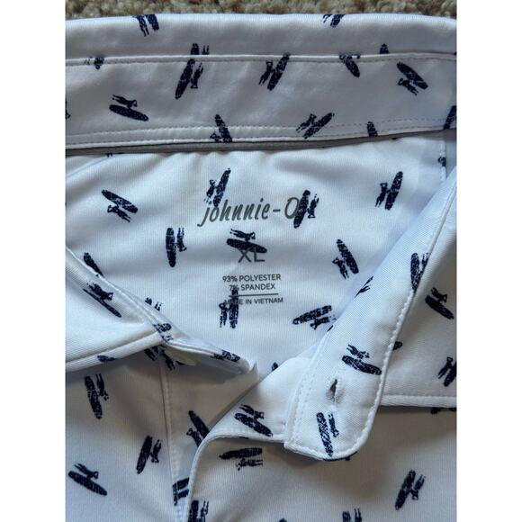 Johnnie-O Collared Polo shirt, men's size XL, Surfer Print, preppy golf - Picture 3 of 9